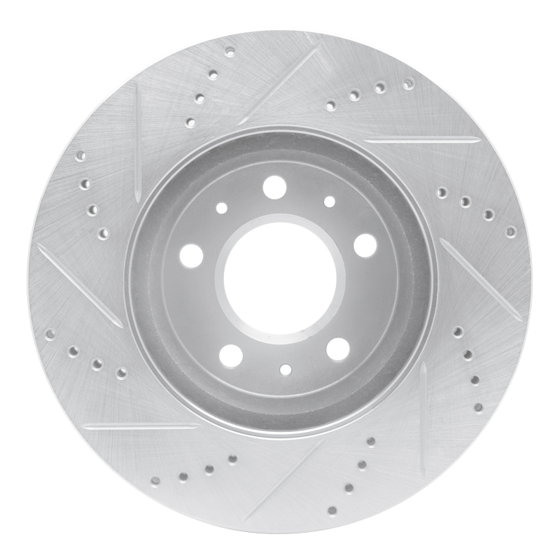 Cadillac Seville Brake Rotor (1) - Front Right - R1 Concepts - Drilled & Slotted - Silver - `03-`08